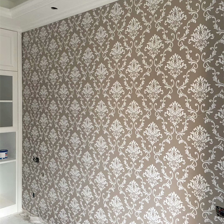 寸金絲網(wǎng)印花漆液體壁紙漆藝術漆印花滾花藝術涂料背景效果圖